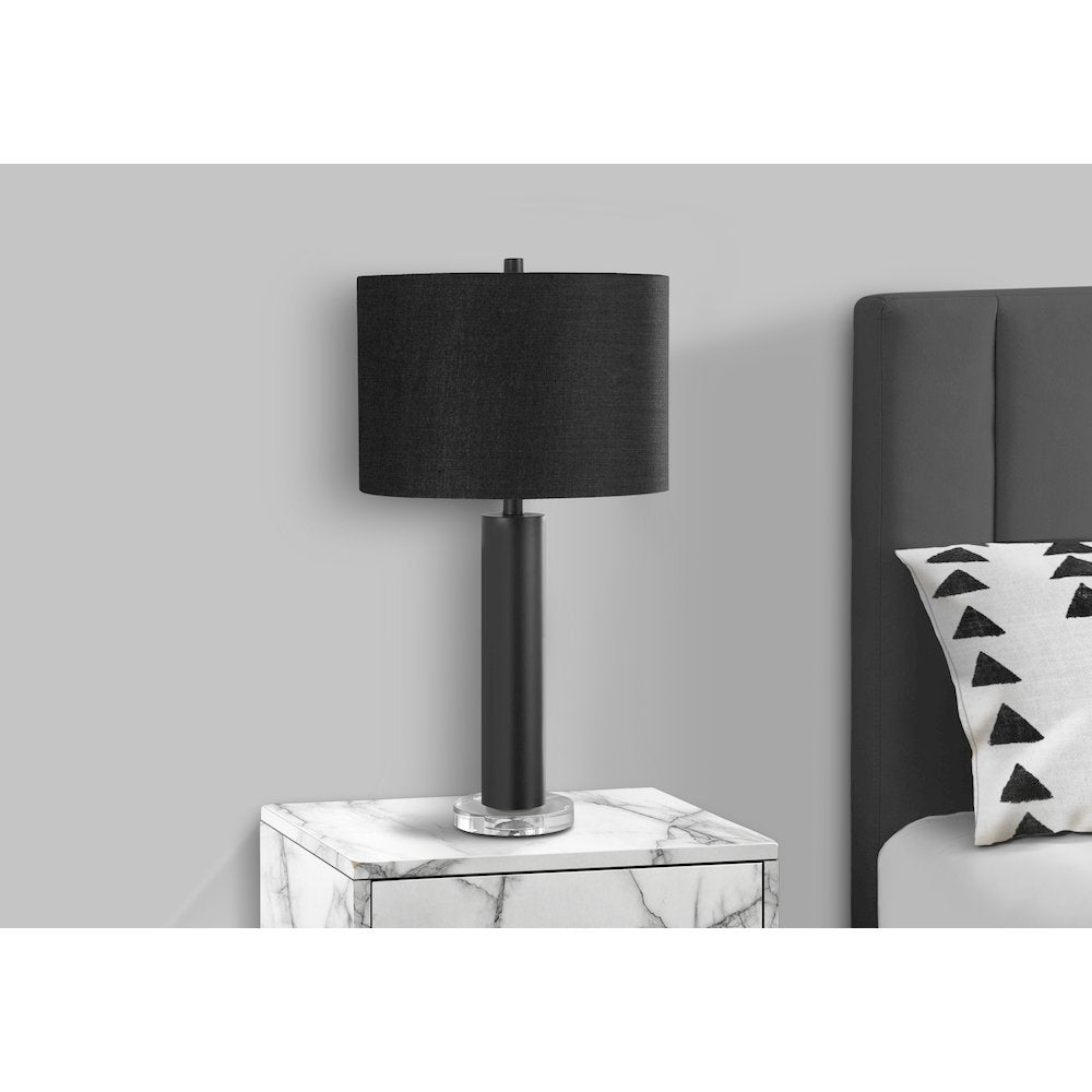 Lighting, 28"H, Table Lamp, Black Metal, Black Shade, Contemporary, Modern