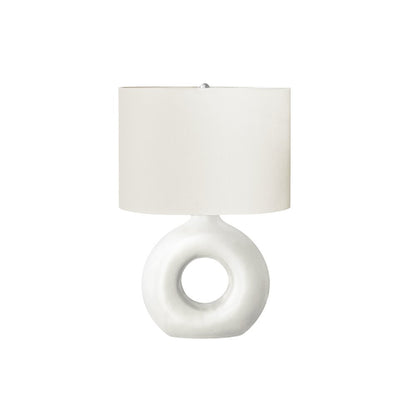 24"H, Table Lamp, White Ceramic, Ivory / Cream Shade, Contemporary, Modern