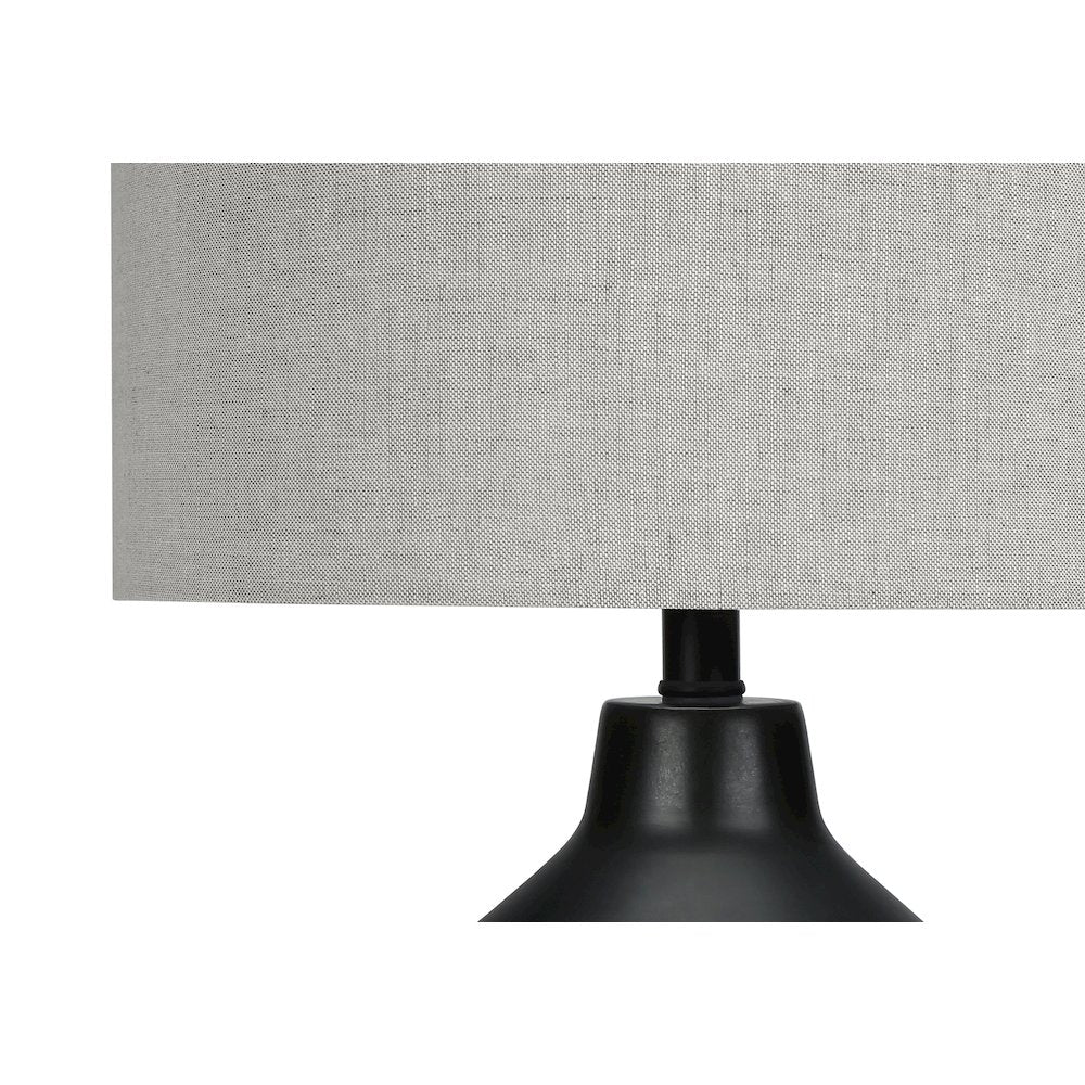 Lighting, 24"H, Table Lamp, Black Concrete, Grey Shade, Contemporary