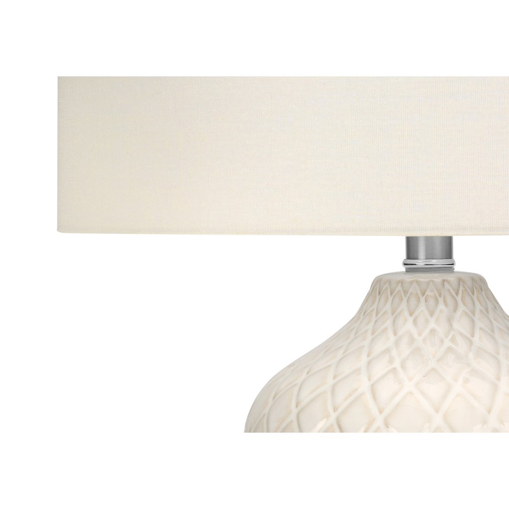 ="Lighting, 25""H, Table Lamp, Cream Ceramic, Ivory / Cream Shade, Transitional