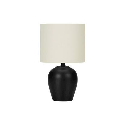 ="Lighting, 17""H, Table Lamp, Black Ceramic, Ivory / Cream Shade, Transitional