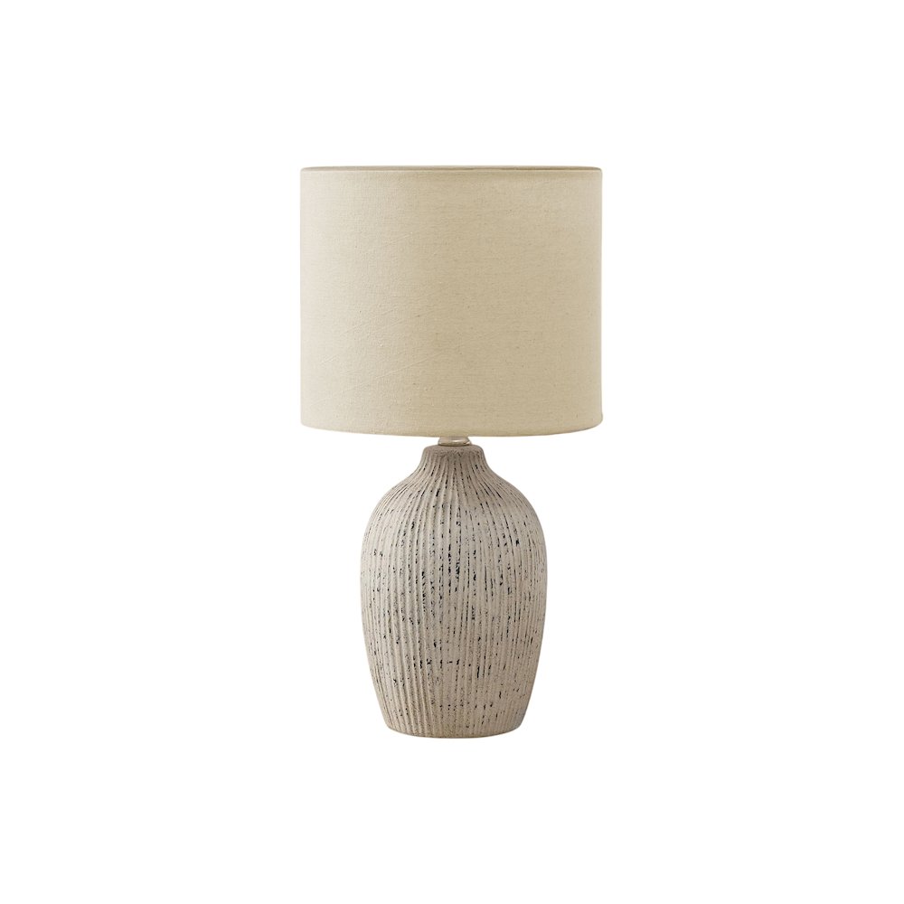 Lighting, Table Lamp, 18"H, Beige Ceramic, Beige Shade, Contemporary