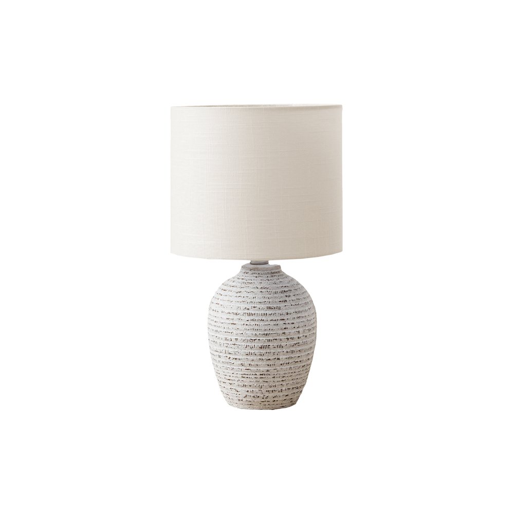 17"H, Table Lamp, Ivory Ceramic, Ivory / Cream Shade, Contemporary, Modern