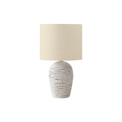 Lighting, 17"H, Table Lamp, White Rattan, Beige Shade, Transitional