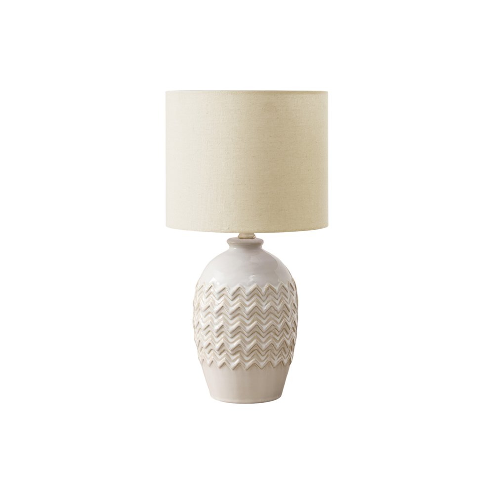 Lighting, Table Lamp, 19"H, Ivory Ceramic, Ivory / Cream Shade, Transitional