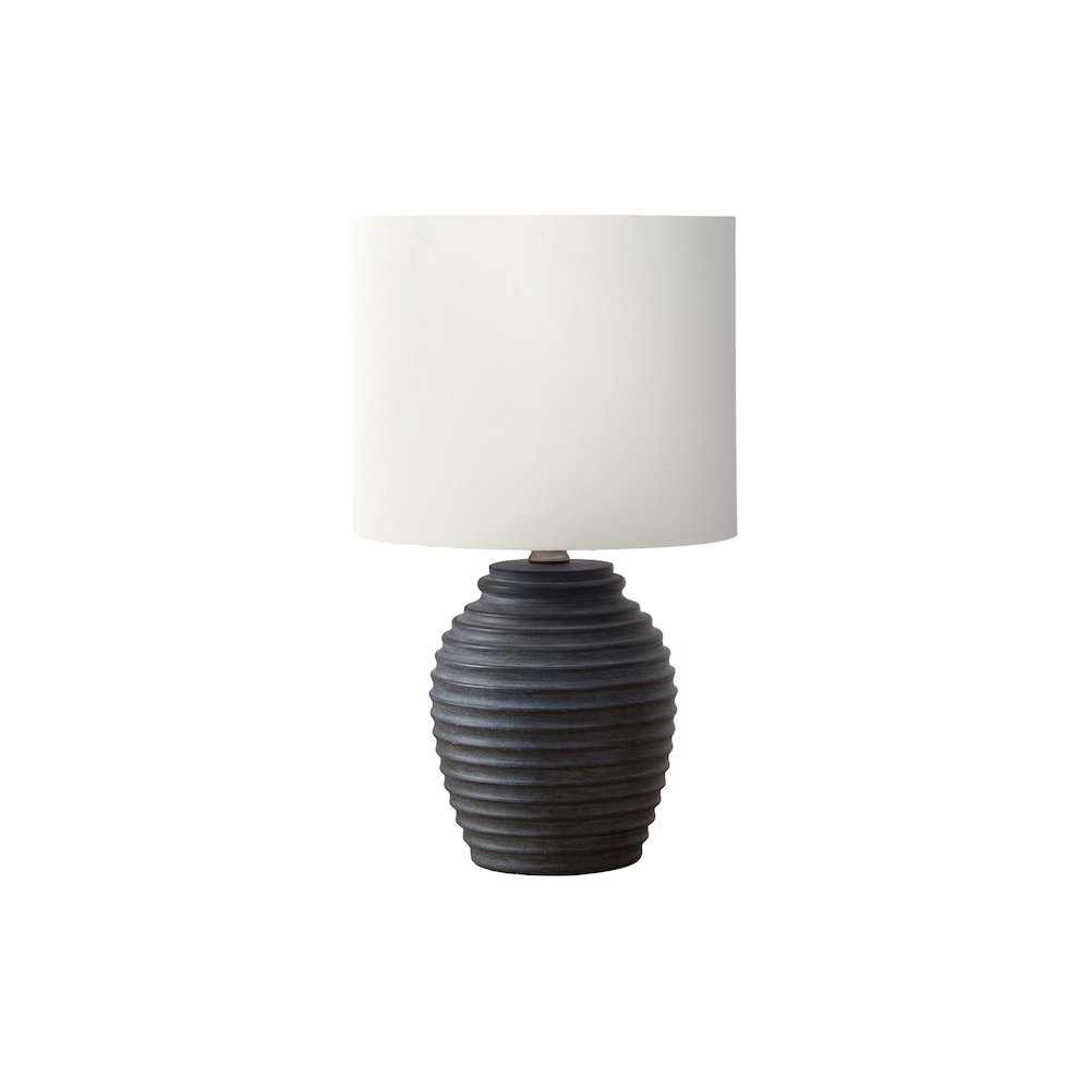 Lighting, 17"H, Table Lamp, Black Resin, Ivory / Cream Shade