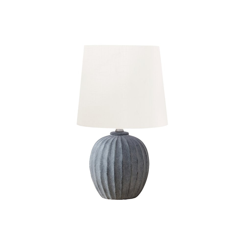 Lighting, 19"H, Table Lamp, Grey Resin, Ivory / Cream Shade, Transitional
