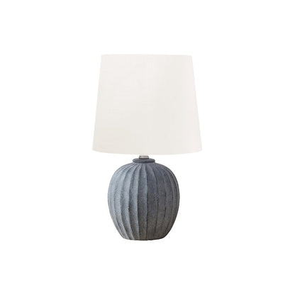 Lighting, 19"H, Table Lamp, Grey Resin, Ivory / Cream Shade, Transitional