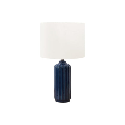 23"H, Table Lamp, Blue Ceramic, Ivory / Cream Shade, Contemporary, Modern
