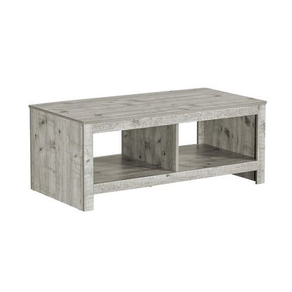 Coffee Table, 44""L, Cocktail, Rectangular, Rustique Grey Laminate