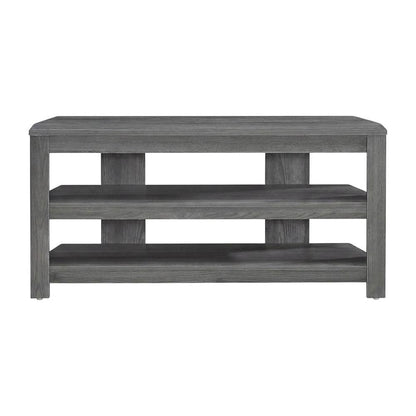 Corner TV Stand with Laminate Finish, Contemporary Media Console, Grey