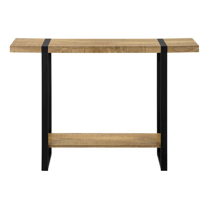 Accent Table, Console, Narrow, Sofa, Mango Wood-look Laminate, Black Metal