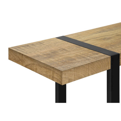 Accent Table, Console, Narrow, Sofa, Mango Wood-look Laminate, Black Metal