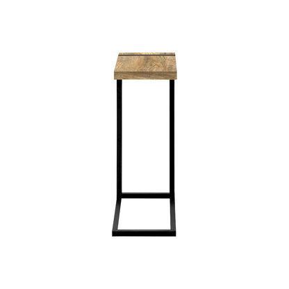 Accent Table, 25""H, C-shaped, End, Side, Snack, Mango Wood-look Laminate