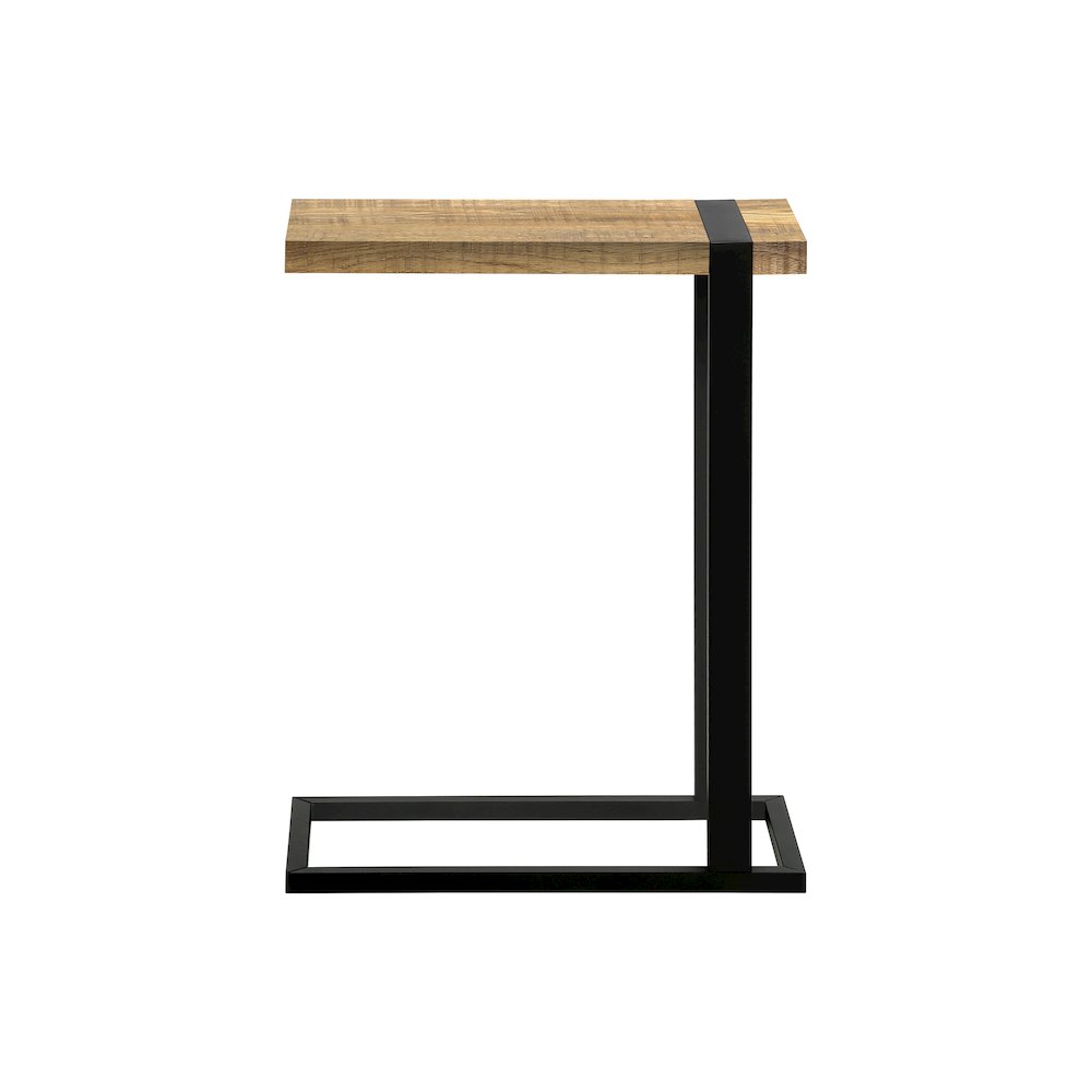 Accent Table, 25""H, C-shaped, End, Side, Snack, Mango Wood-look Laminate
