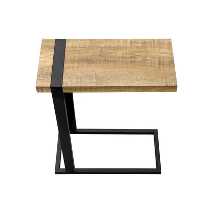 Accent Table, 25""H, C-shaped, End, Side, Snack, Mango Wood-look Laminate