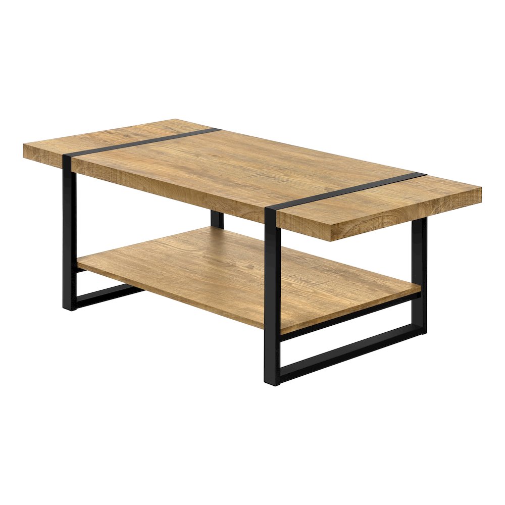 Coffee Table, Accent, Cocktail, Rectangular, 48""L, Mango Wood-look, Black Metal