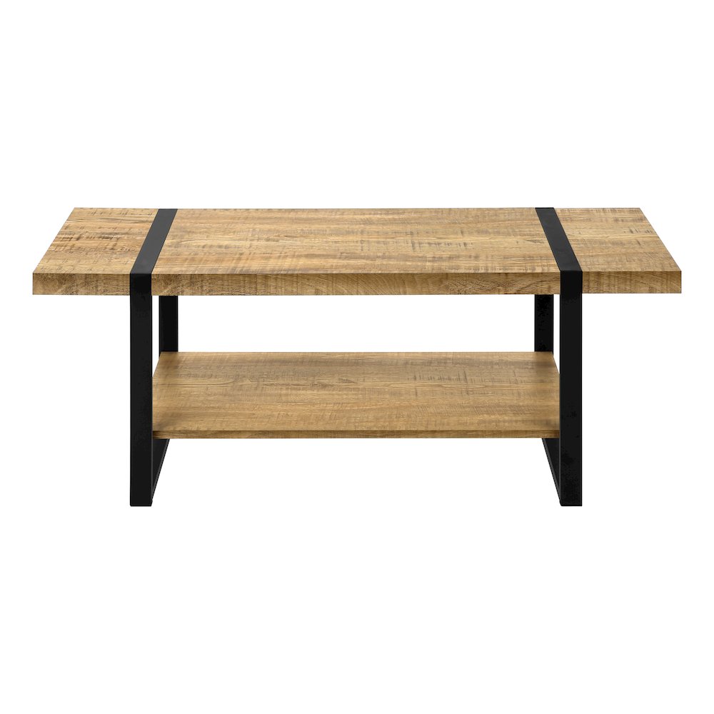 Coffee Table, Accent, Cocktail, Rectangular, 48""L, Mango Wood-look, Black Metal