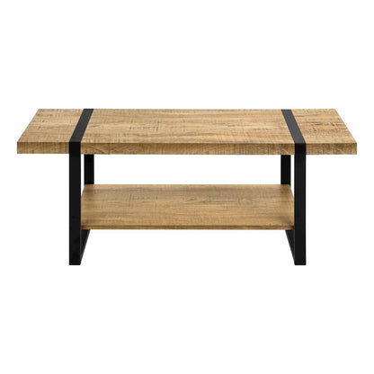 Coffee Table, Accent, Cocktail, Rectangular, 48""L, Mango Wood-look, Black Metal