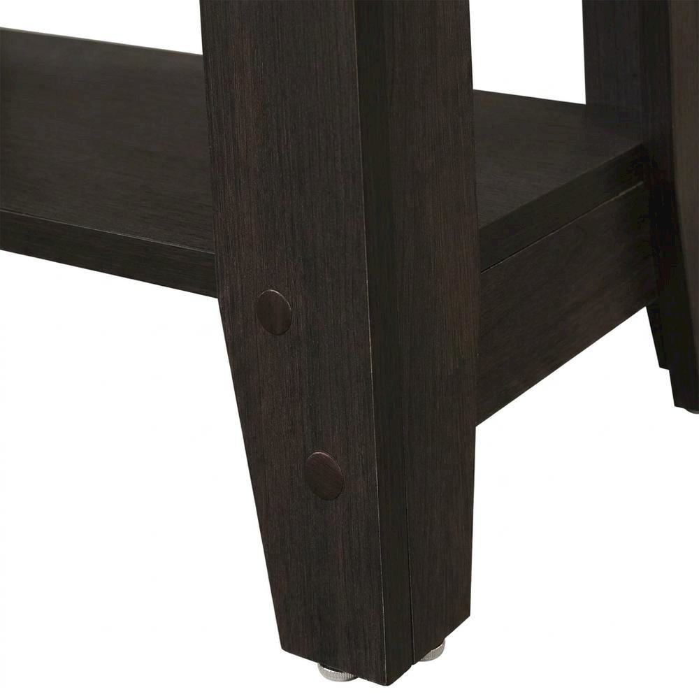 Laminate Narrow End Table, Small Accent Side Table for Living Room, Espresso