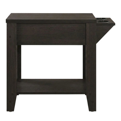 Laminate Narrow End Table, Small Accent Side Table for Living Room, Espresso
