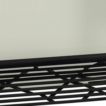 FurniFact Metal Wine Racks with Glass Holder and Open Storage Shelf, Black