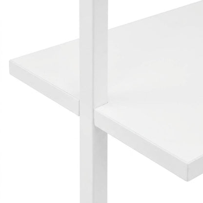 Metal and Particle Board 5-Tier Tall Bookcase, Floor Standing Shelf, White