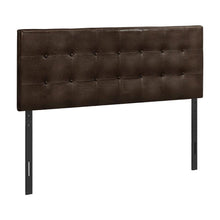 Foam-Padded Faux Leather Upholstered Headboard, Queen Size Only, Brown,Black