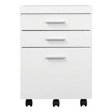 Laminate Rolling Filing Cabinet with Storage Drawers on Casters, White,Black