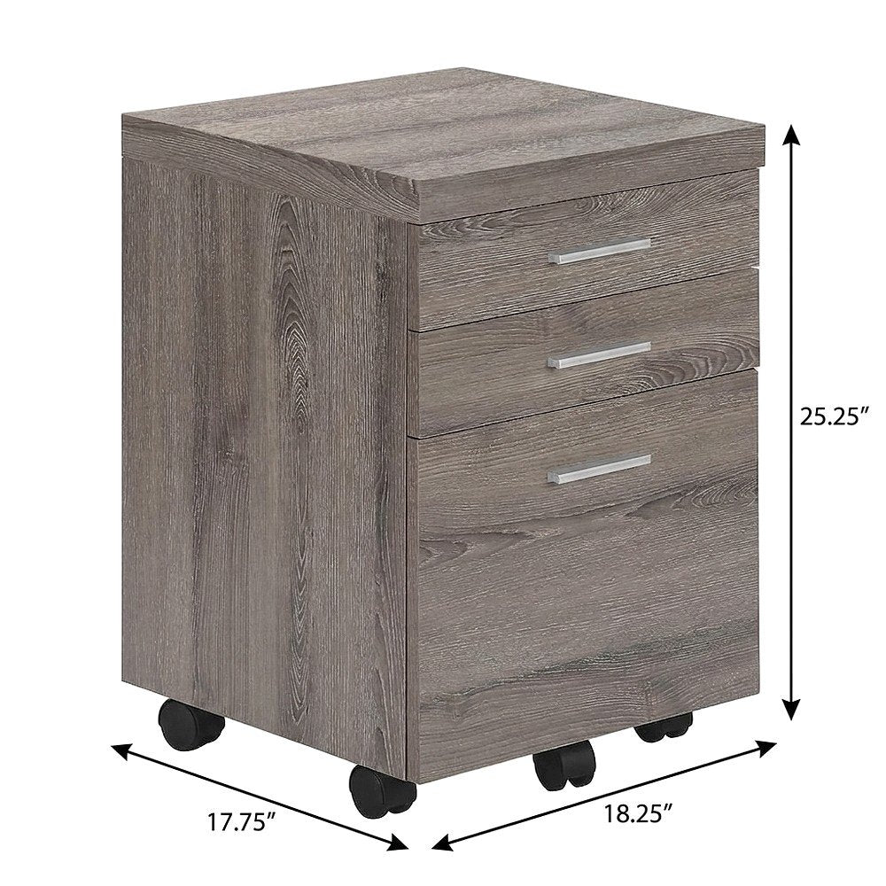 Rolling Filing Cabinet with Storage Drawers on Casters, Dark Taupe,Black