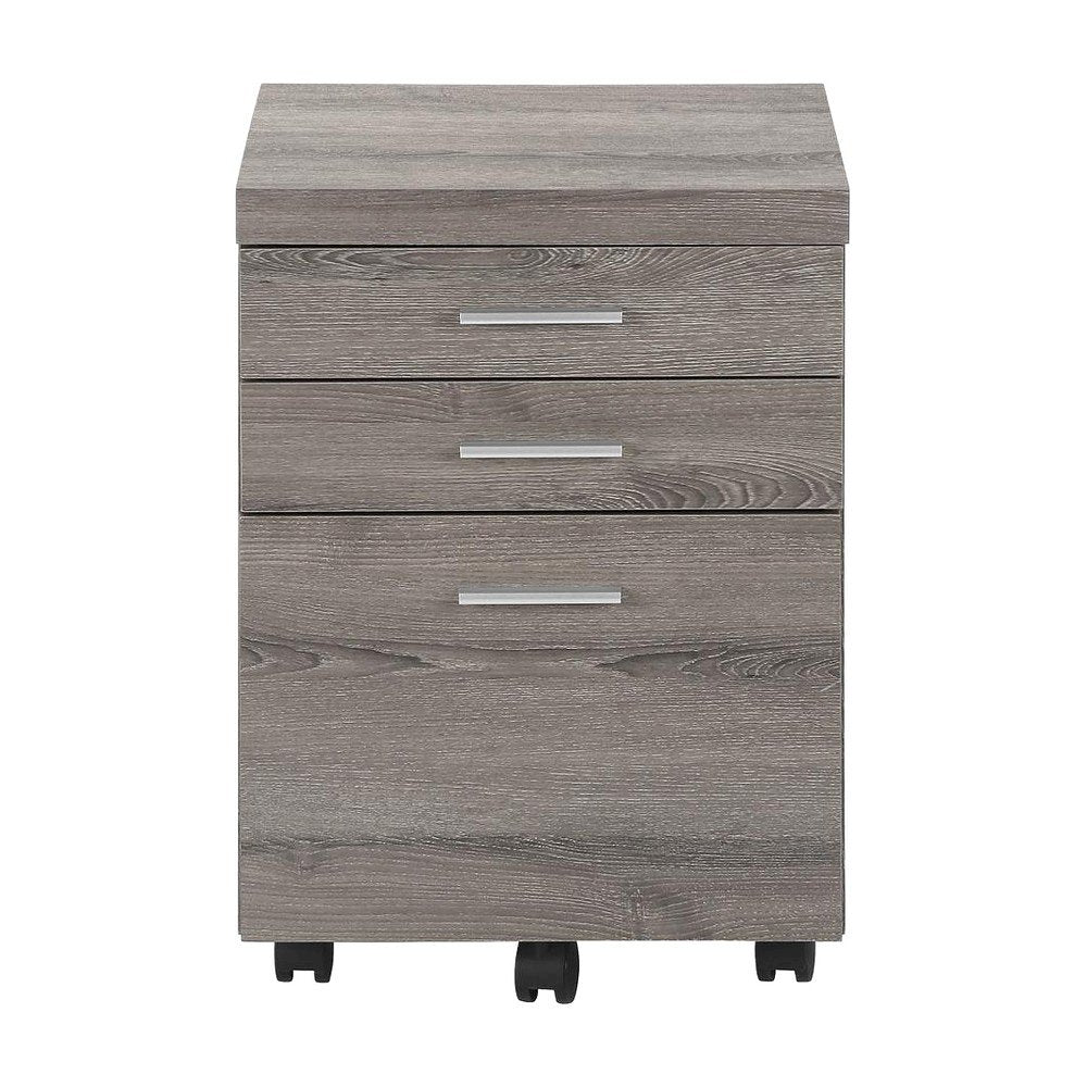 Rolling Filing Cabinet with Storage Drawers on Casters, Dark Taupe,Black