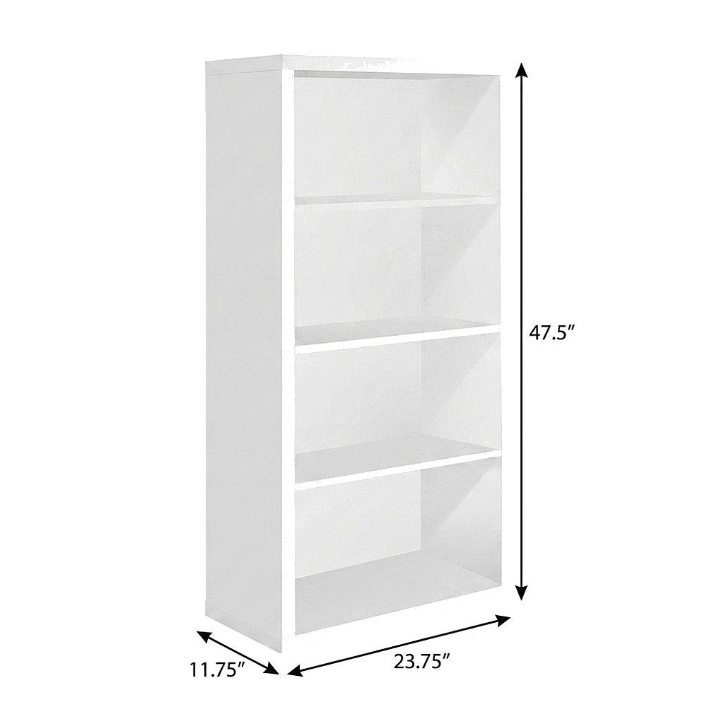 Laminate 5-Tier Bookshelf, Open Bookcase and Display Storage Shelves, White