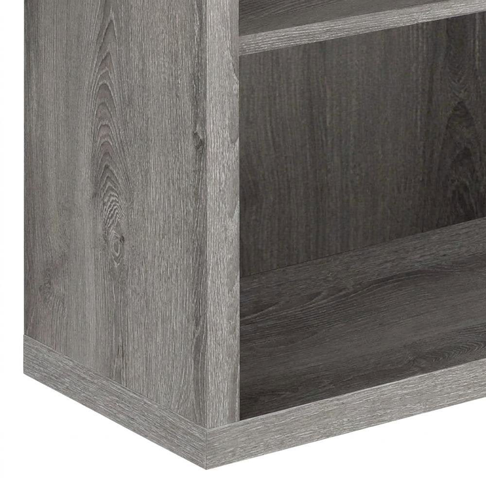 5-Shelf Etagere Bookcase, Tall Freestanding Display Bookshelf, Dark Taupe
