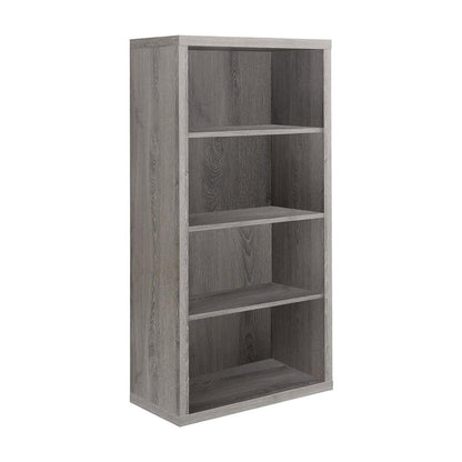 5-Shelf Etagere Bookcase, Tall Freestanding Display Bookshelf, Dark Taupe