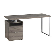 Laminate Computer Desk with Storage Drawers, Finished All Sides, Dark Taupe