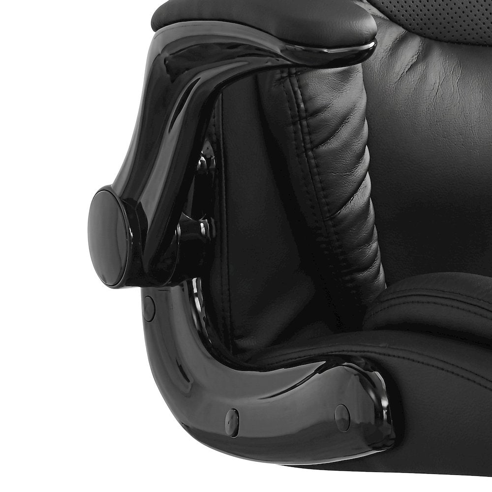Bison Office Mid-Back Chair with Flip-Up Armrests and Swivel Base, Black
