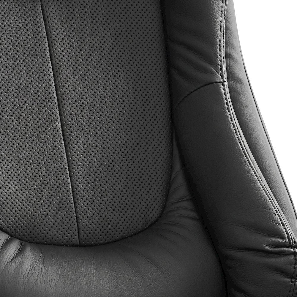 Bison Office Mid-Back Chair with Flip-Up Armrests and Swivel Base, Black