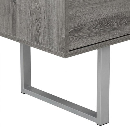 Laminate L-Shaped Corner Desk with Storage Drawers, Reversible, Dark Taupe