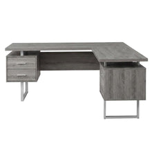 Laminate L-Shaped Corner Desk with Storage Drawers, Reversible, Dark Taupe