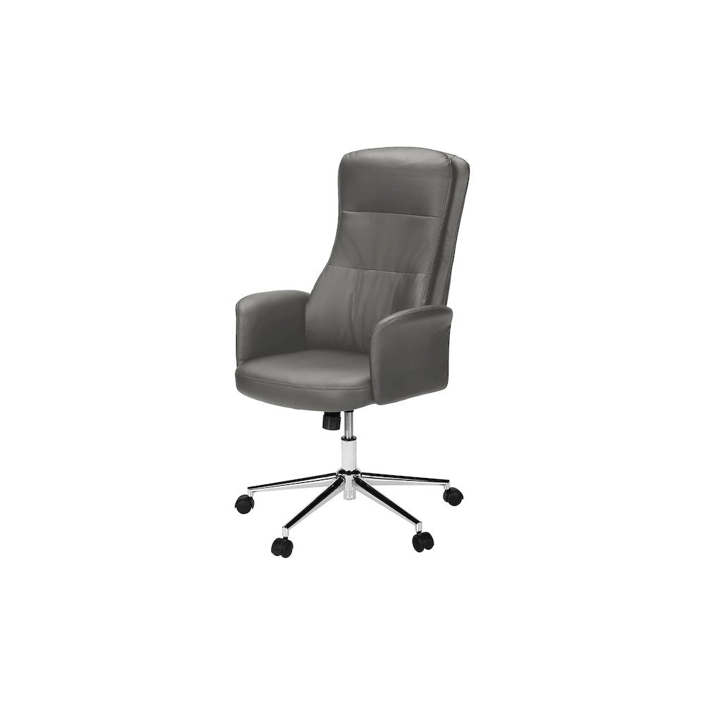 Office Chair, Swivel, Adjustable Height, Armrests, Ergonomic, Work, Chrome Metal
