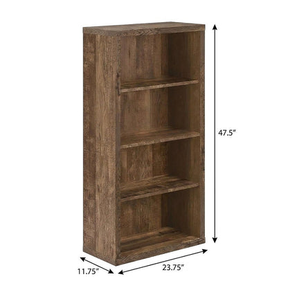 Laminate 5-Shelf Etagere Bookcase, Tall Freestanding Display Bookshelf, Brown