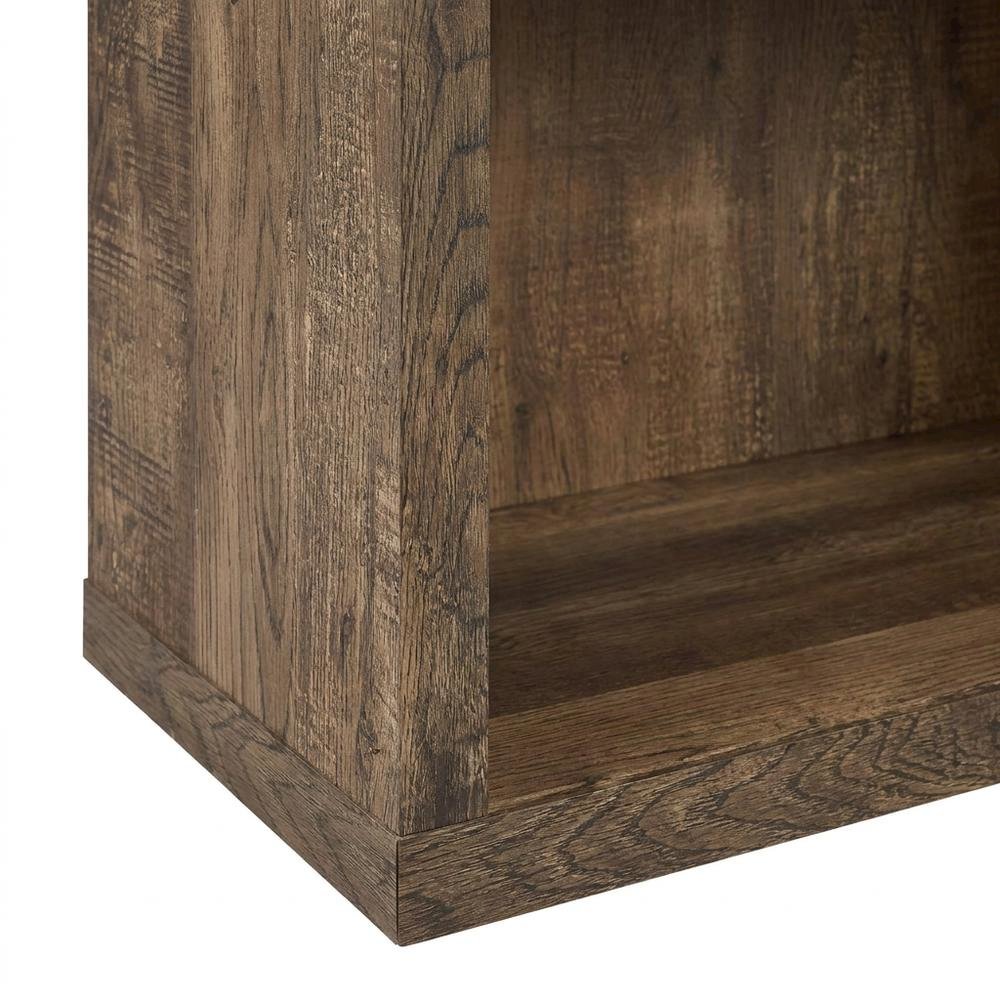 Laminate 5-Shelf Etagere Bookcase, Tall Freestanding Display Bookshelf, Brown