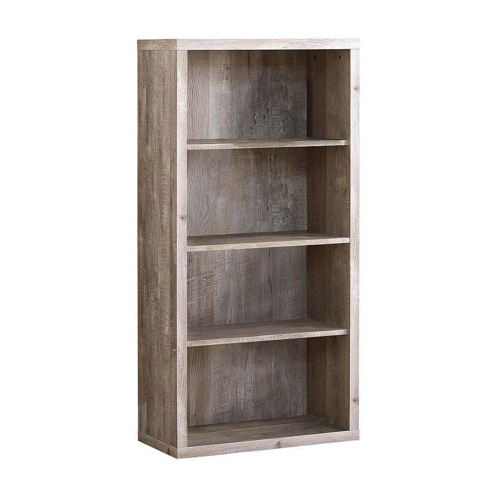Laminate 5-Shelf Etagere Bookcase, Tall Freestanding Display Bookshelf, Taupe