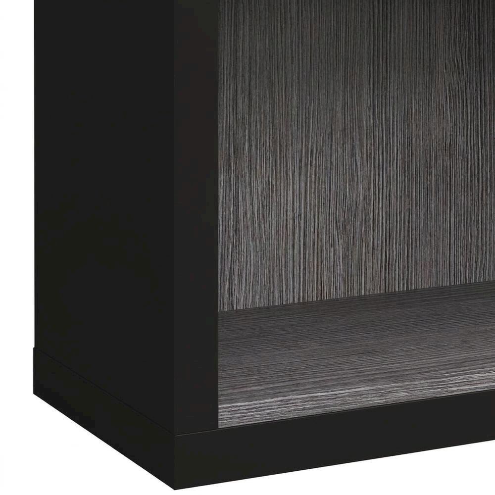 5-Shelf Etagere Bookcase, Tall Freestanding Display Bookshelf, Black,Grey