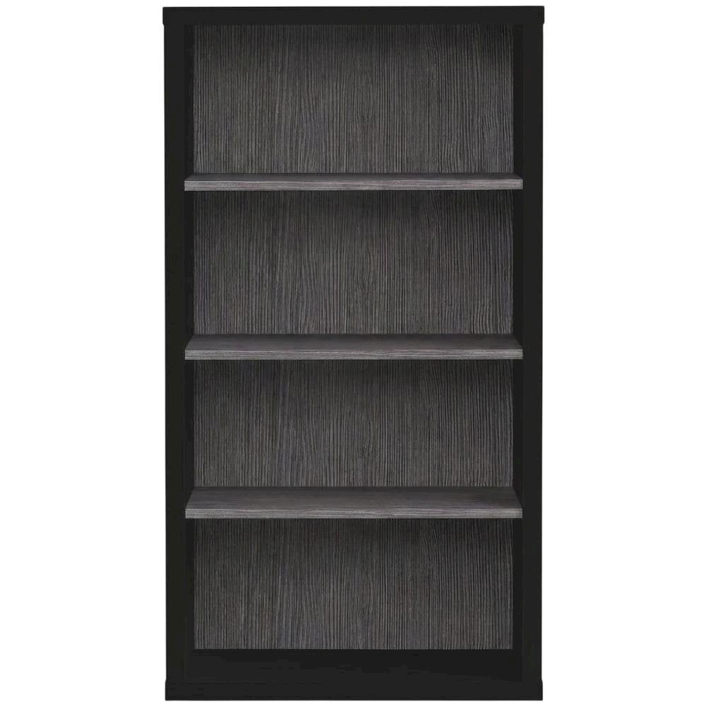 5-Shelf Etagere Bookcase, Tall Freestanding Display Bookshelf, Black,Grey