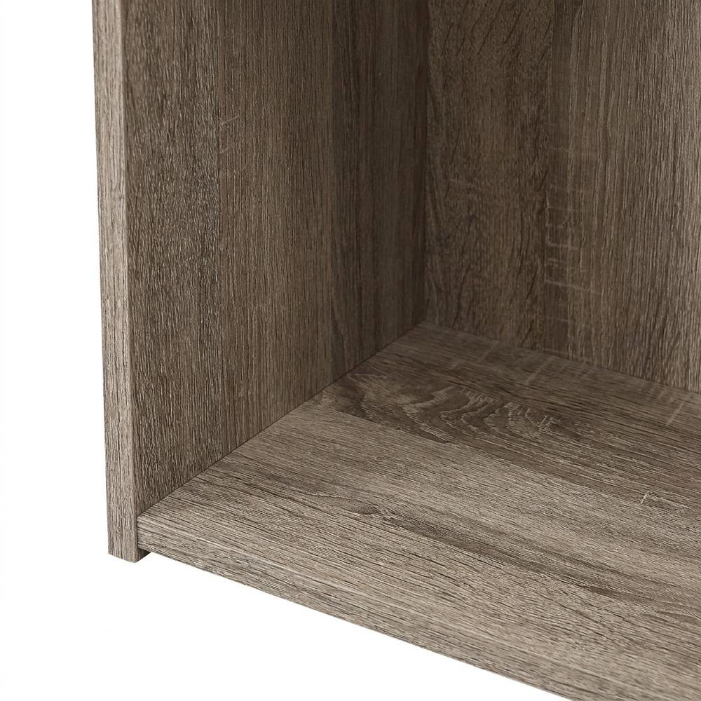 Bookcase with 5 Shelves, Tall Narrow Floor Standing Bookshelf, Dark Taupe