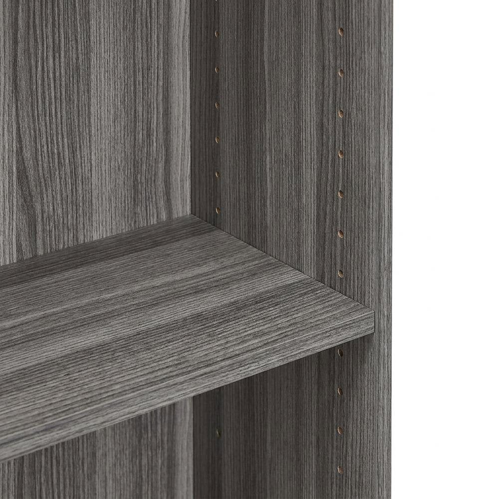 Laminate Bookcase with 5 Shelves, Tall Narrow Floor Standing Bookshelf, Grey