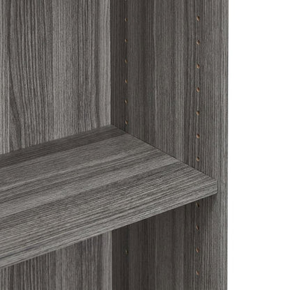 Laminate Bookcase with 5 Shelves, Tall Narrow Floor Standing Bookshelf, Grey