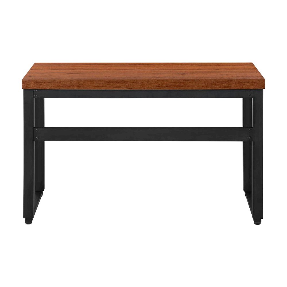 Adjustable Sit-Stand Computer Desk with Height Adjustable Work Table, Cherry