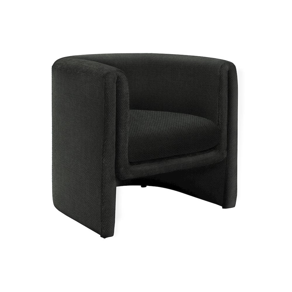 Accent Chair, 30""H, Upholstered, Black Fabric